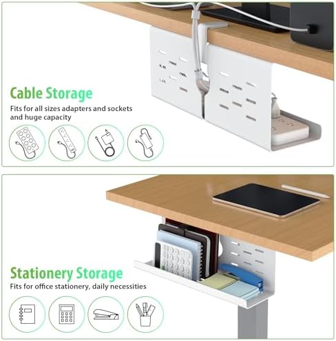 KEEGH 16 in Under Desk Cable Management Tray, Capacity Cable Tary, 3 Pack