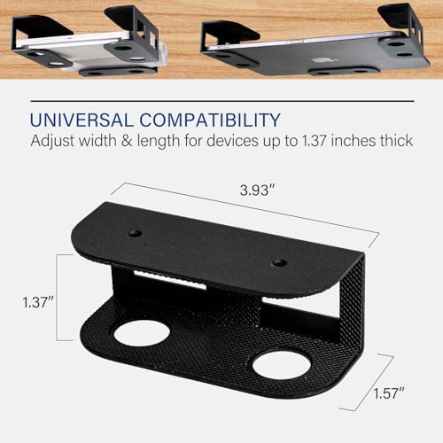 BYMECOST Under Desk Laptop Mount, Metal Under Desk Storage Holder, Black