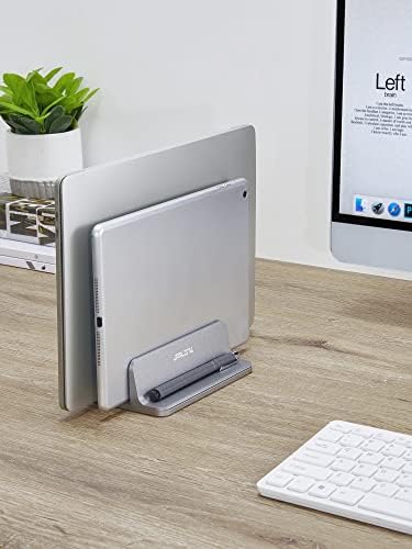 JARLINK Double Vertical Laptop Stand, Adjustable Aluminum Desk Dock, Black