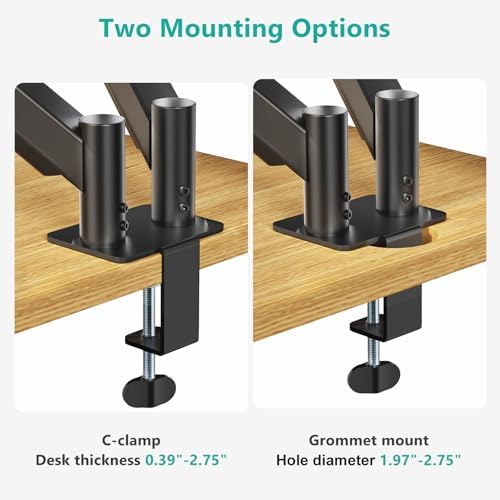 WALI Adjustable Dual Monitor Arm for 13-27 inch Screens, 19.8 lbs per Arm