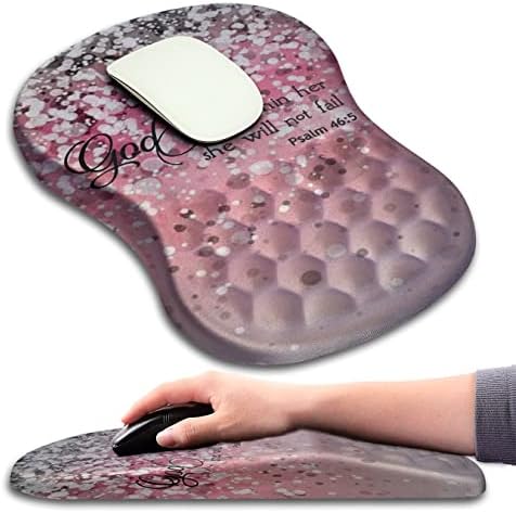 Mouse Pad Wrist Support, Ergonomic Mouse Pad with Massage Dot, Comfortable Computer Mouse Pad for Laptop, Wrist Rest Pain Relief Mousepad with Non-Slip PU Base for Office & Home, 12 x 8 in
