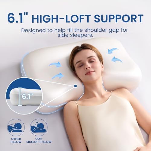 6.1" High Loft Side Sleeper Pillow - Cervical Neck Pillow for Sleeping