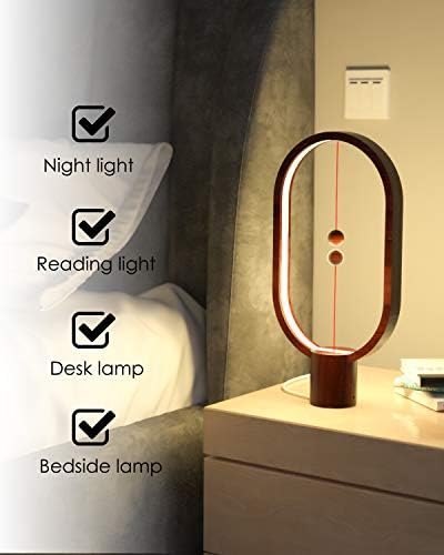 Allocacoc Heng Balance lamp, DesignNest, Heng Lamp, Switch in mid-air, USB Powered LED Table lamp, Desk lamp, Warm Eye-Care Lamp, Contemporary Soft Light, Office, Home (Wyoming White)