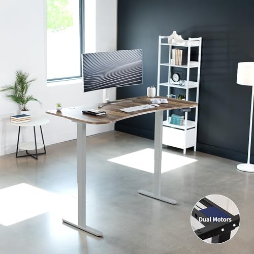VIVO Reclaimed Wood 60 x 24 in Standing Desk, DESK-KIT-E2G1P