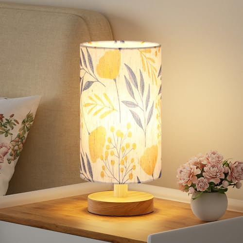 Fenmzee Small Table Lamps (Ginkgo Cream Shade, 9" Inline Control)