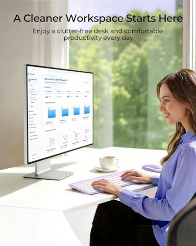 seenda Rechargeable Wireless Keyboard and Mouse Combo, Purple