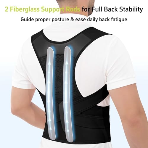 Posture Corrector for Women and Men Back Brace Support Straightener Scoliosis Upper Spine Instant Upright Hunchback Correction Kyphosis Fixer Adjustable Shoulder Straps Breathable (Black M)