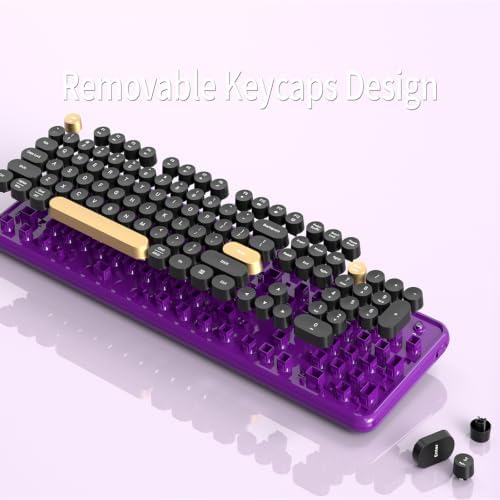 Wireless Computer Keyboard and Mouse Combos, Purple-Black