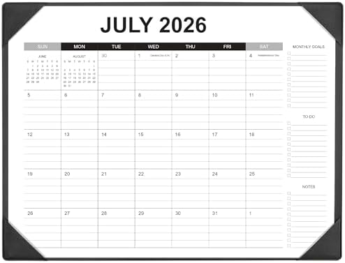 Desk Calendar 2026-2027 with Desk Mat – 22" x 17" Large Desk Pad Calendar Runs from July 2026 to December 2027, Office Supplies Desktop Monthly Calendar for Home & Office