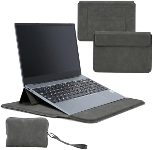 15-16 Inch Laptop Sleeve Case with Stand Feature, Matte PU Leather