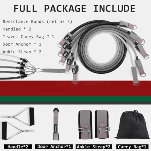 Resistance Bands with Handles, Exercise Bands with Handles, Door Anchor
