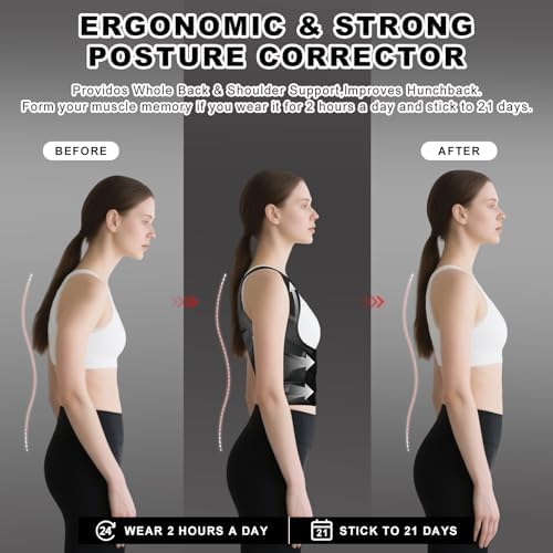Back Brace Posture Corrector for Women and Men, Back Shoulder Support Belt
