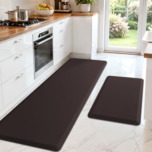 HappyTrends 2 PCS Kitchen Mat Cushioned Anti-Fatigue Floor Mat,