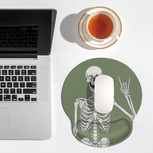 Britimes Ergonomic Mouse Pad with Wrist Support, Skull Skeleton