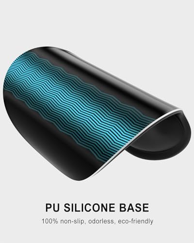 Auhoahsil Ergonomic Mouse Pad with Wrist Rest, Comfortable Silicone Non-Slip Computer Pain Relief Gel Mouse Mat with Wrist Support for Gaming, Work, Office, Women & Men, Cute Pattern, Black