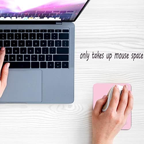 Small Rectangular Mouse pad Shop,only Takes up Mouse Space, Universal mini Mouse pad Portable Waterproof, with Non-Slip Glue Base, Pink 5X6 inches,