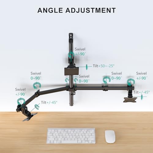 WALI Stacked Triple Monitor Wall Mount for 49" Curved and Dual 34" Monitors