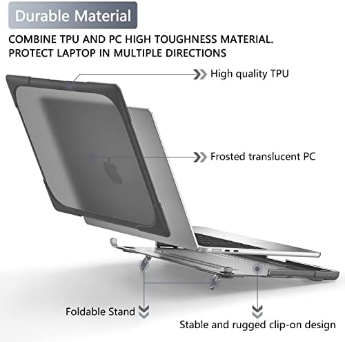 Batianda Foldable Stand Heavy Duty Case for MacBook Air 13.6 inch, Gray