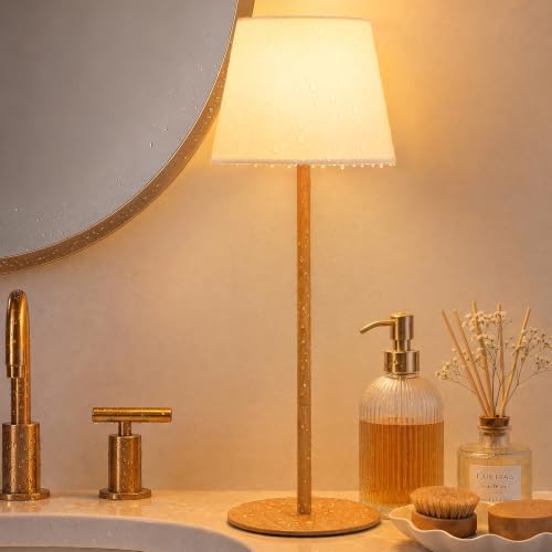 Shower Lamp Rechargeable Waterproof Lamp, Cordless Table Lamp for Bathroom