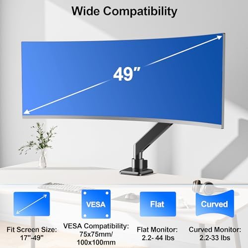 Heavy Duty Monitor Mount for Max 49" Ultrawide Screens