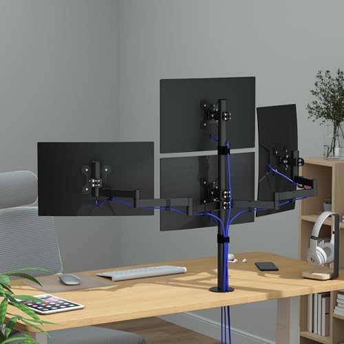 Pholiten Quad Monitor Freestanding Mount for 13-32 Inch Screens