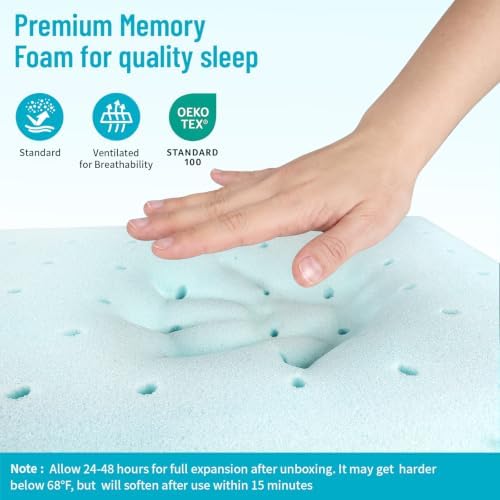 CushyOasis Memory Foam Pillows for Sleeping, Bed Pillow, Camping Size