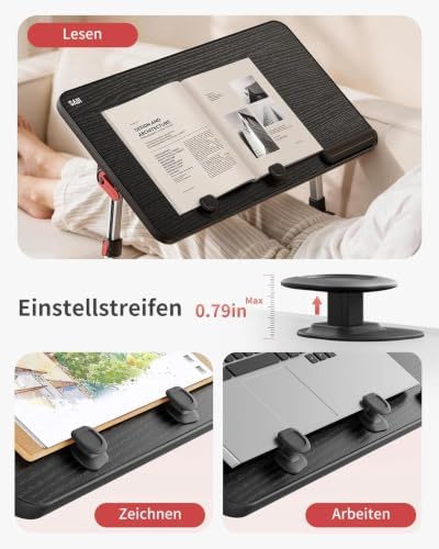 SAIJI Laptop Bed Tray Table,Lightweight Foldable Lap Desk