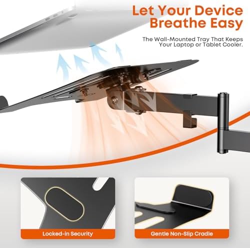 PUTORSEN 2-in-1 Laptop Wall Mount for 10-17" Notebooks & 32" Screens