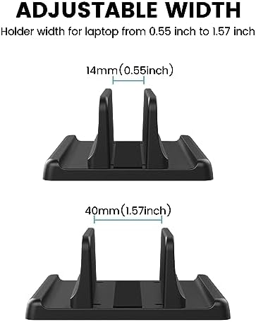 3 in 1 Vertical Laptop Stand Holder,Adjustable ABS Plastic Desktop Notebook Dock,Vertical Laptop Stand Space-Saving for All MacBook/Surface/Samsung/HP/Dell/Chrome Book