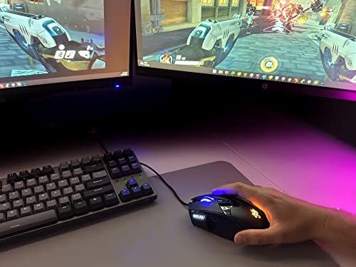 MOJO Pro Performance Silent Gaming Mouse - Wired Mouse with 9 Programmable Buttons Including Sniper Key, 12000 DPI, 1000 Hz, Force Adjustable, Custom Profiles