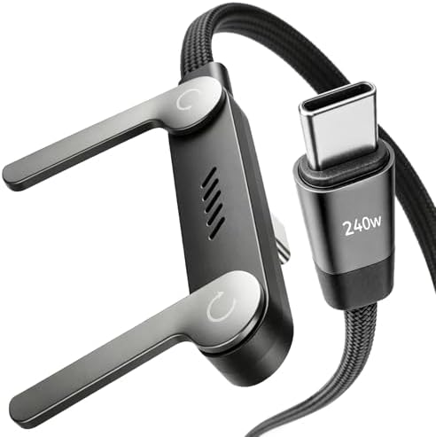 USB C to USB C Cable, 240W Fast Charging Cable with Built-in Phone Stand
