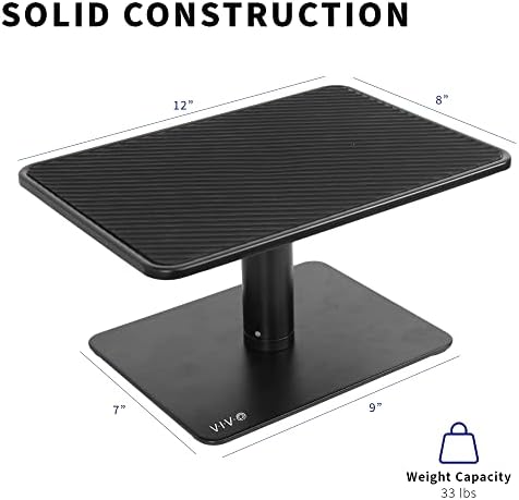 VIVO Universal Height Adjustable Ergonomic Computer Monitor and Laptop Riser Tabletop Desk Stand, Black, STAND-V000SB