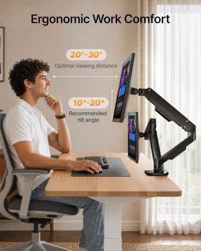 monTEK Dual Monitor Mount Monitor Arms for 17-32" Screen