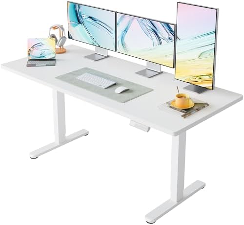 HUANUO 71x30 Inch Electric Standing Desk, Height Adjustable, White