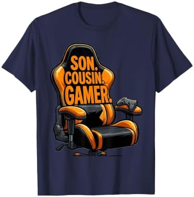 Son Cousin Gamer Funny Cartoon Gaming Chair Humor T-Shirt