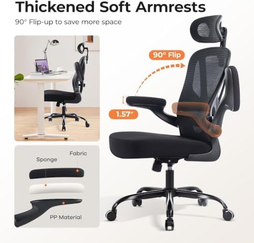 Ergonomic Office Chair, Mesh Office Desk Chair, Black, 10 Pack