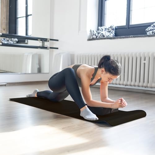 BalanceFrom 7-Piece Yoga Set with 71x24x0.5 Inches Extra Thick Mat and Carrying Sling – Includes 2 Blocks, Stretch Strap, 2 Towels, and Knee Pad for Home, Studio, and Gym Workouts