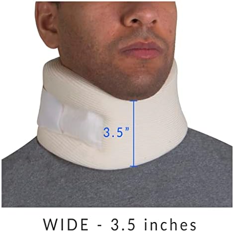 OTC Cervical Collar, Soft Contour Foam, Neck Support Brace, White Wide 3.5" Depth, X-Small