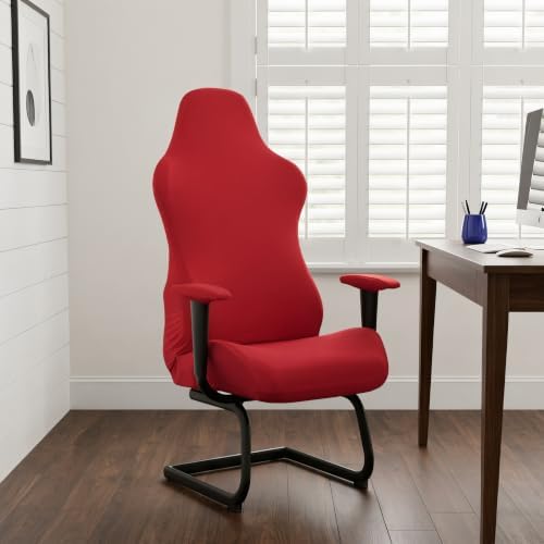 Deisy Dee Gaming Chair Cover, 4-Piece Stretch Computer Chair Slipcover with Armrest Cover, Universal Polyester Spandex Washable Chair Protector for Racing Office Reclining Chair