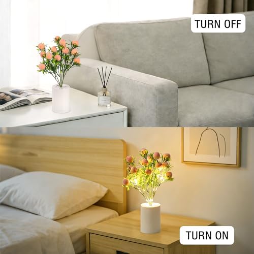 Artificial Peach Tree Lamp, Home Cafe Decor Light Birthday Gifts for Women