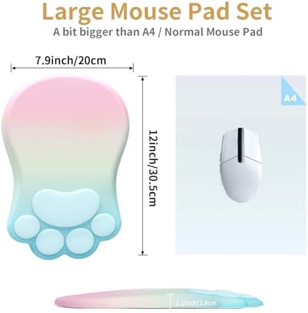 L-SPOUTTO Ergonomic Mouse Pad with Wrist Rest,Cute Mouse Pad Wrist Support