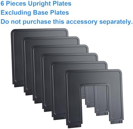 Adjustable File Sorter Accessories 6 Pieces Upright Plates, Expandable File Folder Holder Accessory, Desktop Binder Organizer, School Office File Organizer, Black