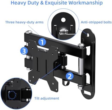 suptek TV Wall Mount Bracket Monitor arm TV Wall Mount Bracket Display arm Monitor Mount for 13-30" Adjustable up/Down, Left/Right Angle, 28.66lbs Load Capacity VESA75-100mm MA2776