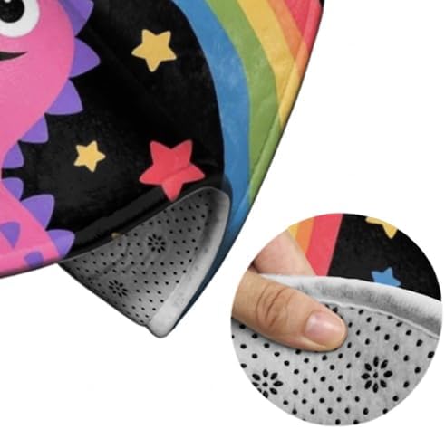 Soft Round Yoga Carpet, Office Chair Decor Round Mat for Carpet and Hardwood Floors I Didnt My Blew You A Kiss Funny Dinosaur