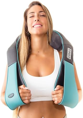 InvoSpa Shiatsu Neck and Back Massager with Heat - Deep Kneading Pillow for Massage - Electric Full Body Massager