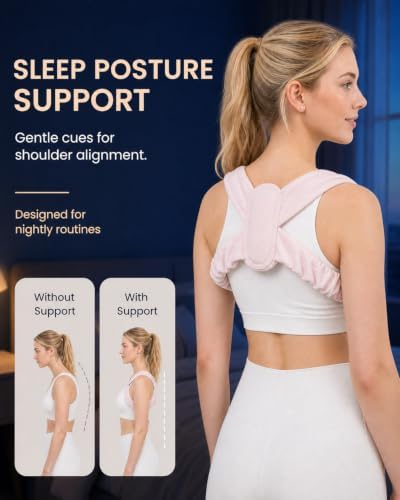 Women's Ultra-Soft Sleep Posture Corrector, Upper Back Brace for Night Use