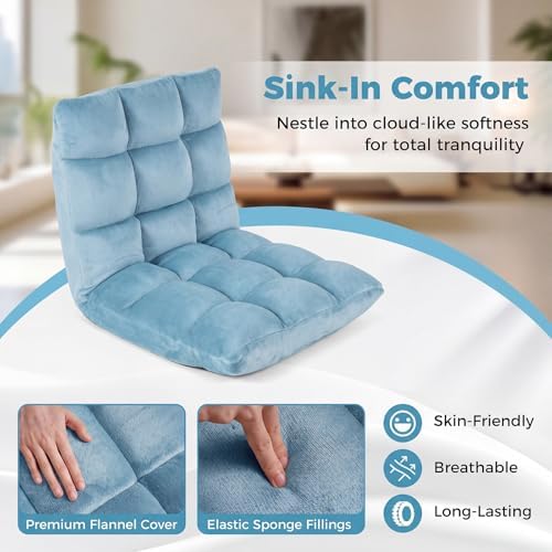 COSTWAY Floor Chair, 14 Positions Adjustable Floor Gaming Chair