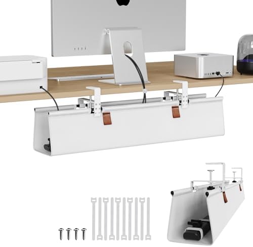 Zilink Under Desk Management Tray Desk Cable Organizer 30 inch, White