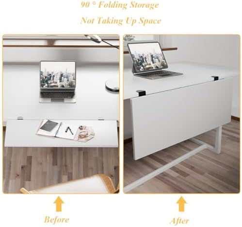 Under Desk Keyboard Tray Support Bracket Adjustable Desktop Extension Board Stand Clamp-on Keyboard Holder Arm Rest Tray Extension Plate Support Rack for Desk, NO Board/Tray, 1 Set (Style02-White)