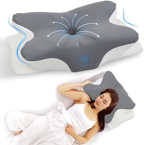 Cervical Neck Pillow for Pain Relief, Ergonomic Memory Foam Pillows for Sleeping, Neck Support Pillows for Sleeping with Pillowcase, Contour Orthopedic Pillow for Side Back Stomach Sleeper